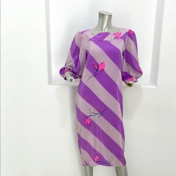 Vintage Valentino Silk Sheath Dress size 8 - Picture 1 of 10